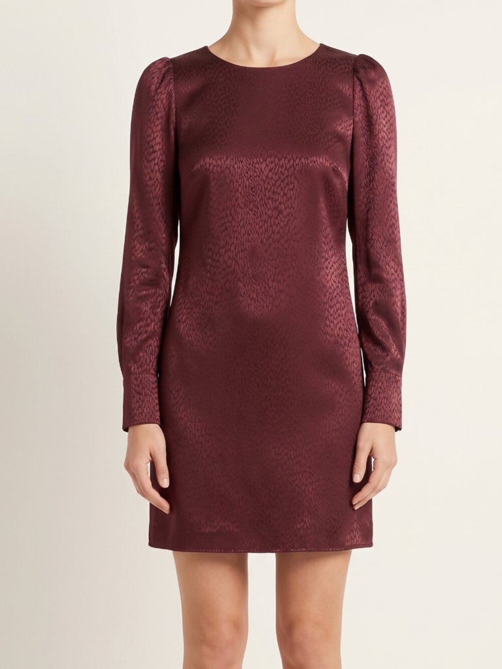 RW&CO. Deep Wine Long Sleeve Shift Dress